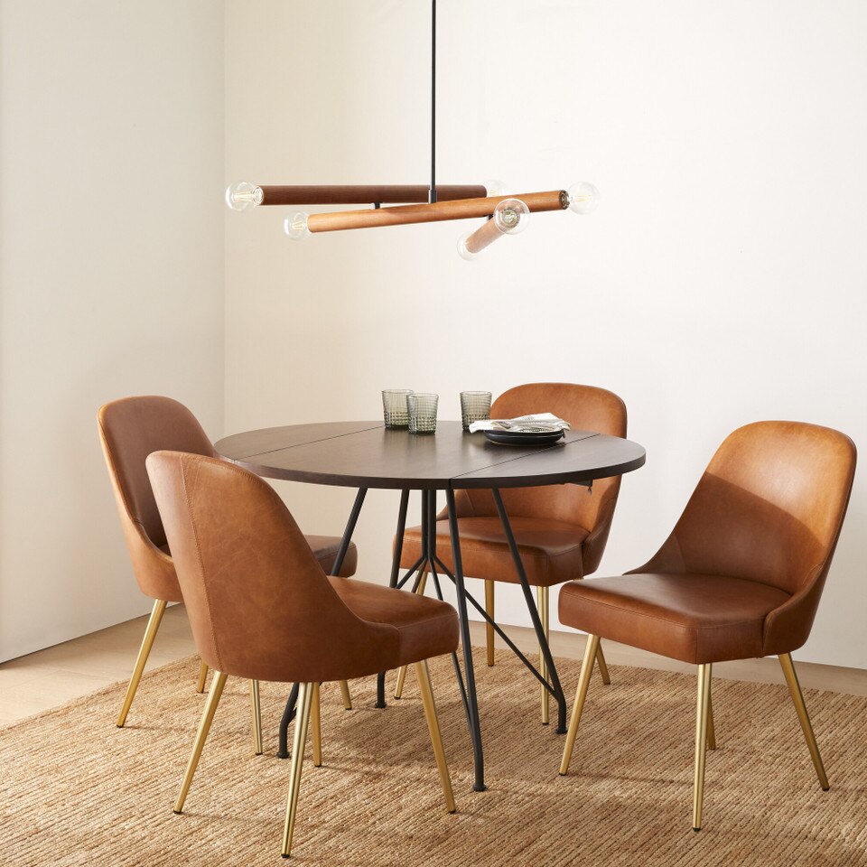 Mid-Century Modern Leather Dining Chair | West Elm UK